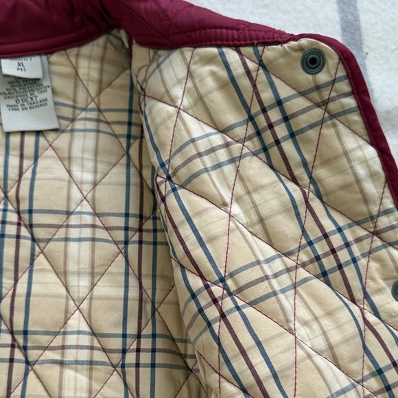 LL Bean Cranberry Quilted Jacket/Coat Extra Large Petite - Picture 12 of 14